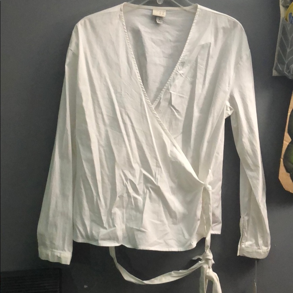 White wrap work shirt
